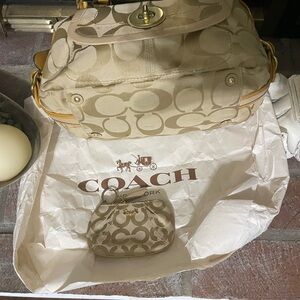 Coach Tan Signature Shoulder Bag Set